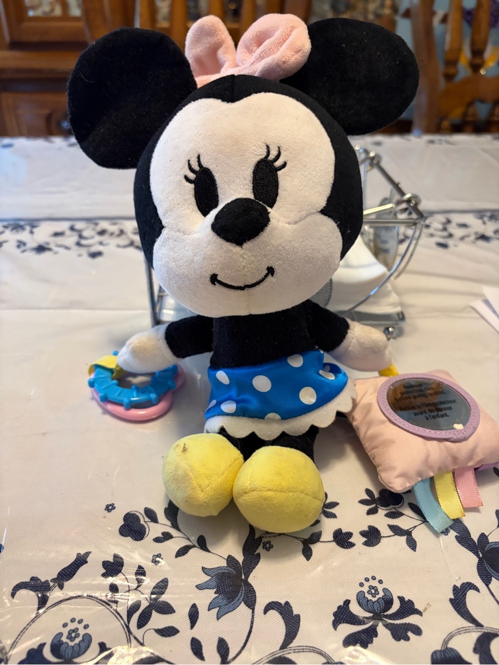 Disney Minnie Mouse Plush in Black, White, Pink, Blue & Yellow New without tags